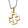 Daily men design jewelry stainless steel gold square pendant hollow cross pendant