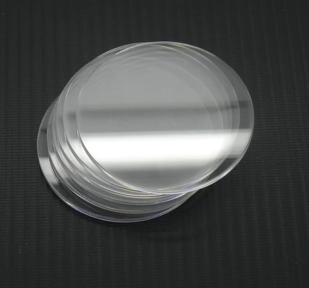 Купить пластиковые диски. Акриловый круг прозрачный. Пластик прозрачный круглый. Круглые выпуклые стекла. Пластмассовые прозрачный диск.