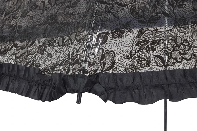 Factory supply flower design transparent poe lace umbrella wholesale clear