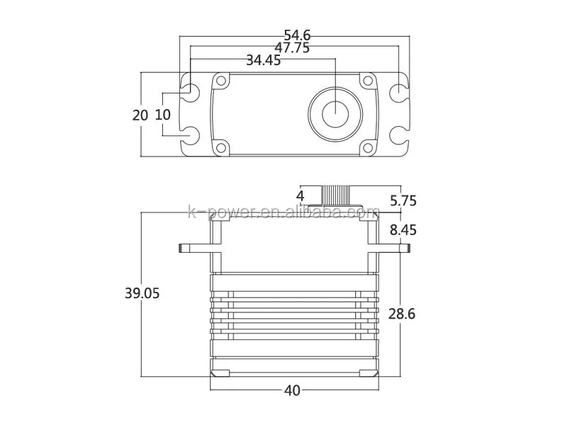 K-power HBL836 Titanium gears 20kg powerful servo motors