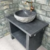 Black Stone Vessel Basalt Custom Size Garden Outdoor Granite Corner Water Tank Kitchen Sink
