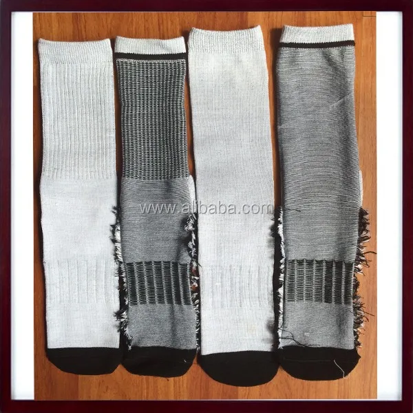 Bulk Wholesale Crew White Polyester Socks Black Girn Inside,White