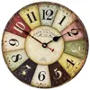 30CM Retro European Wall Clocks Round Bedroom Living Room Digital Dial Mute Wooden Wall Clock Home Decoration