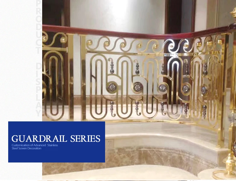 Luxury Indoor decorative armrest gold stainless steel stair handrail steel decorative fashionable color stair handrail
