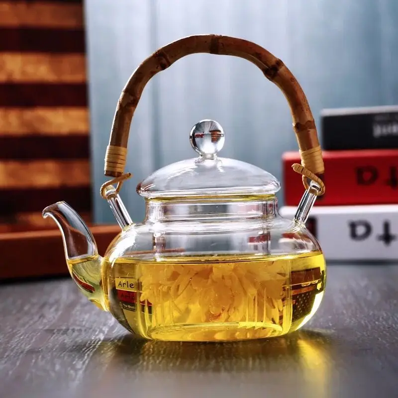 Clear Glass Teapot/coffee Pot With Filter And Bamboo Handle,600ml Buy