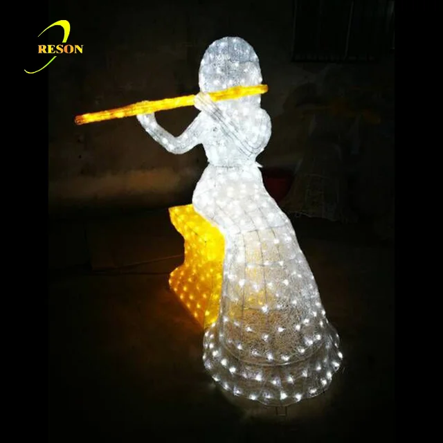 3d Led Lighted Acrylic Angel Figurines For Outdoor Christmas
