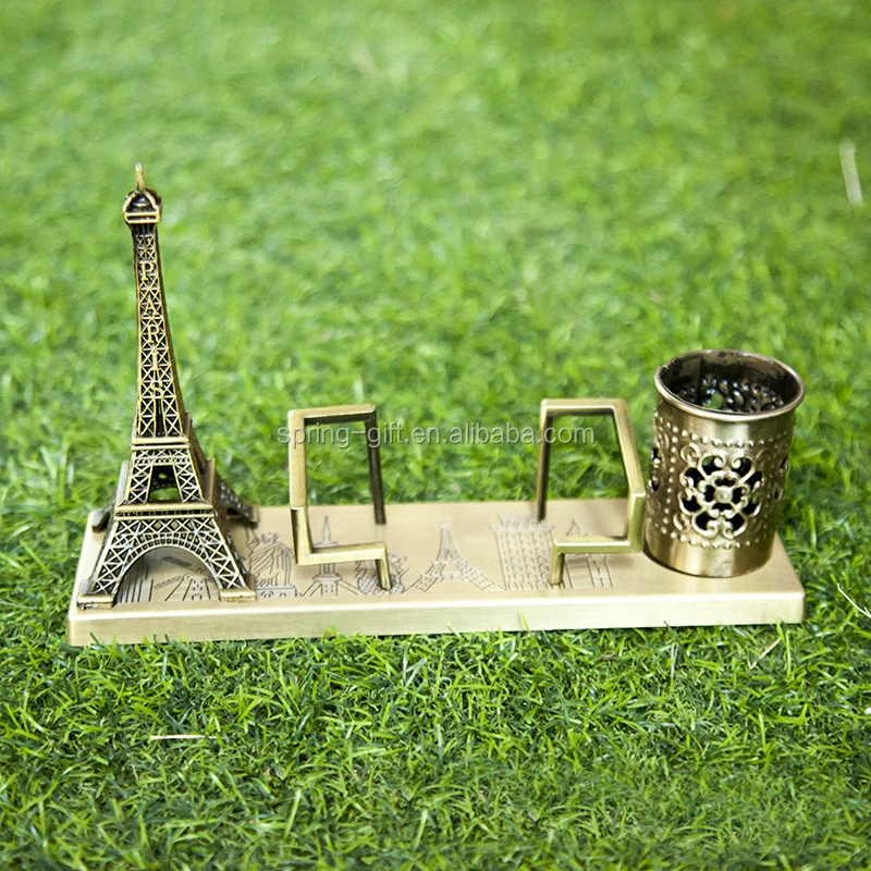 Metal Newest Office Table Decoration Stationery Name Box Card Pen