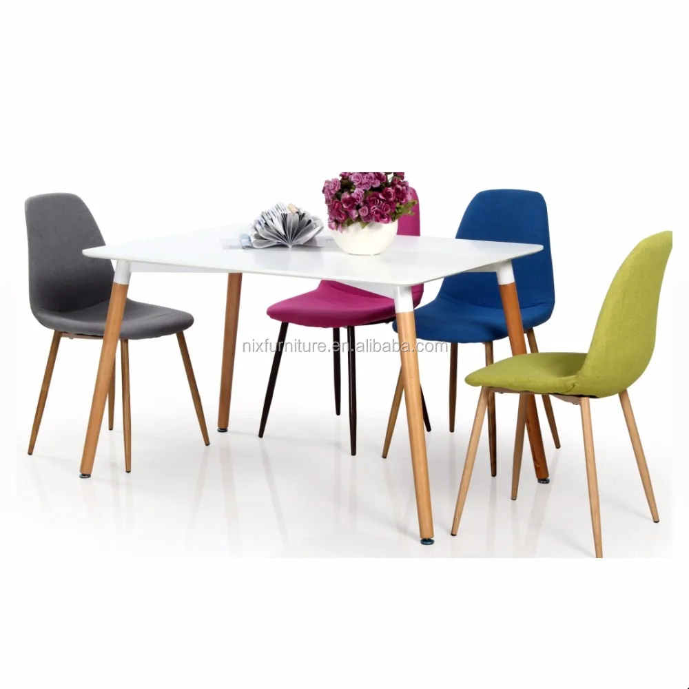 Rectangle Mdf Top In Matt Painting With Beech Wood Legs Dining