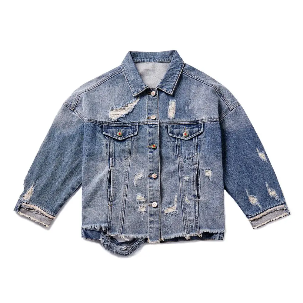 ripped jeans denim jacket