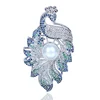 High - grade fashion jewelry full crystal beautiful peacock feather brooch