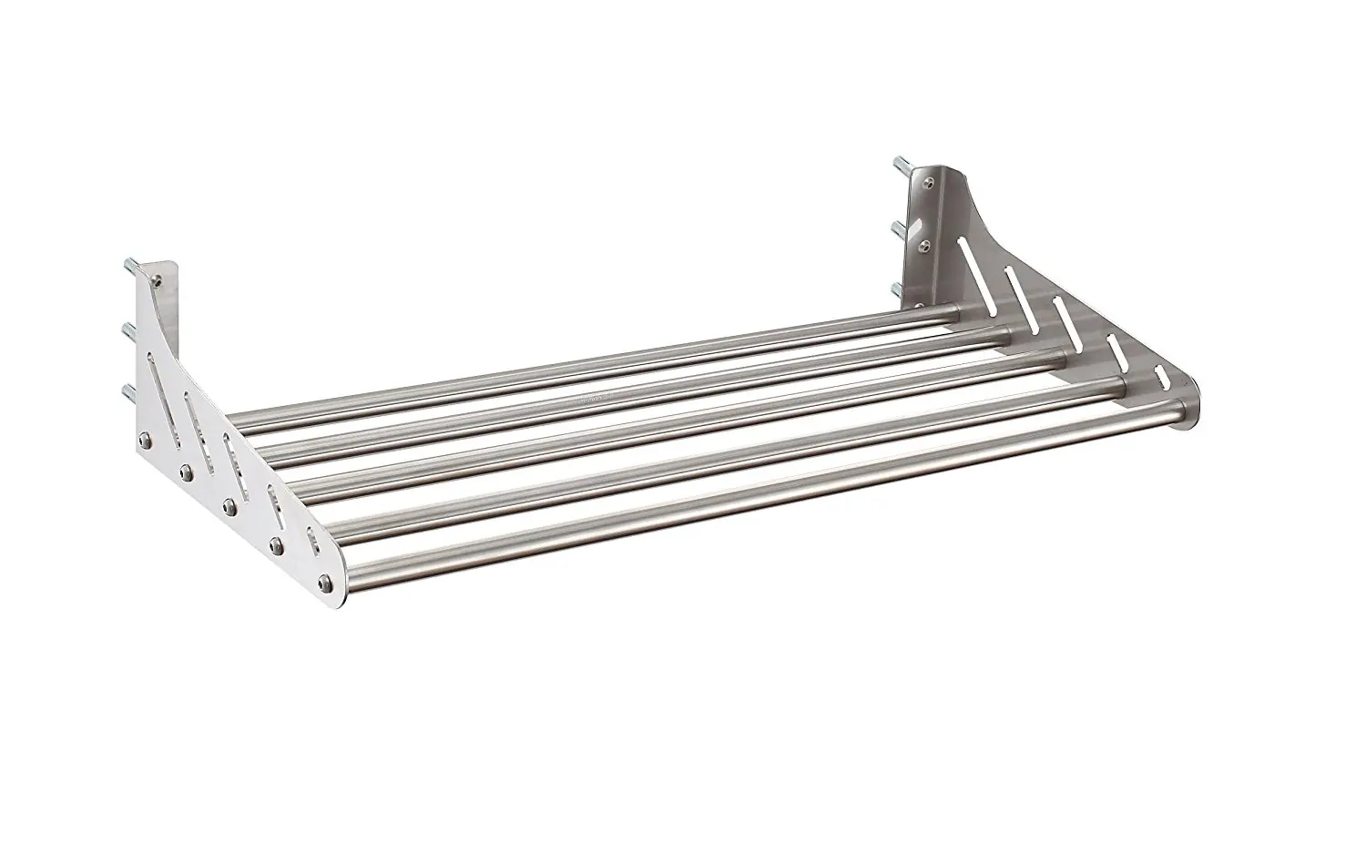 Color Map Heavy Duty Stainless Steel Wall Mounted Storage Shelf, for Bathroom, Kitchen, Bedroom, Garage, Storage Room, Brushed Finish (27x60cm, Storage Rack:cylinder)