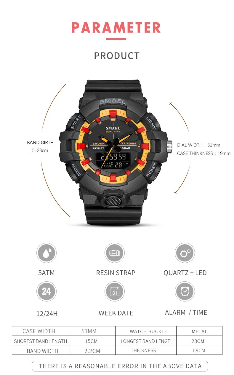 Smael Plastic Electronic Water Resistant Wrist Watch Wholesale Digital ...
