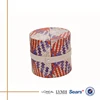 Multi-function woven pattern pu round foldable organizer cosmetic box for wholesale