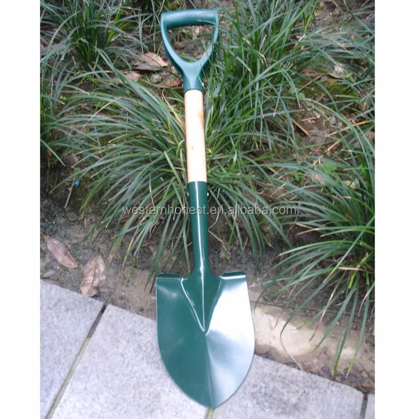68cm Garden Hand Shovel Garden Spade Snow Sand Round Head Wooden Handle ...