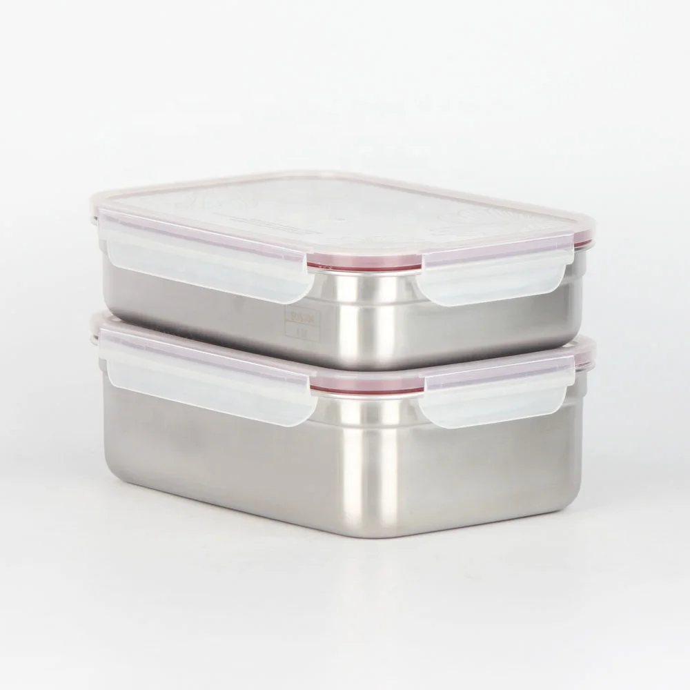 Rectangle Korean Leakproof Lunch Box 304 Stainless Steel Lunch Box Food
