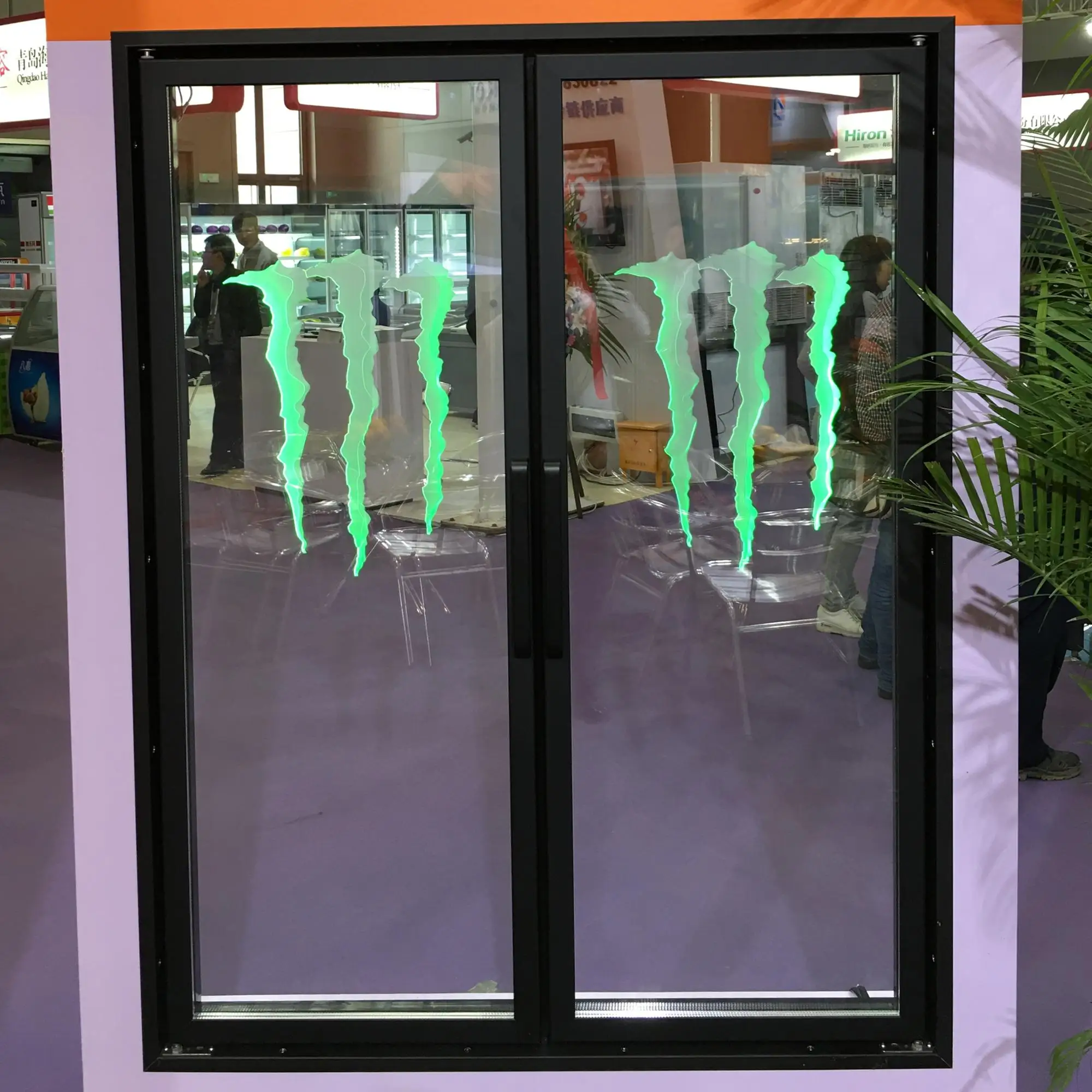 PVC glass door for beverage cooler upright chiller fridge
