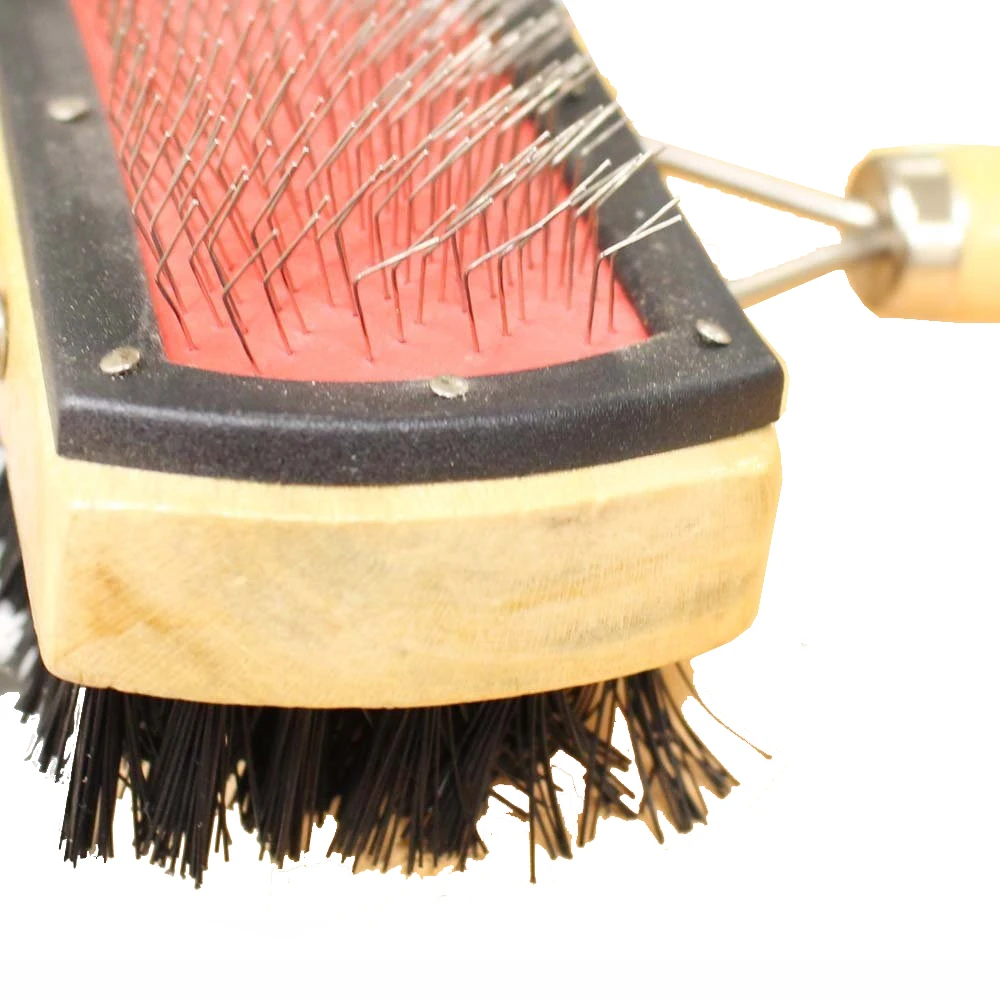 Pet Dog 7" Long Wire Brush With Steel Wire And Fine Wire,On 4" X 2