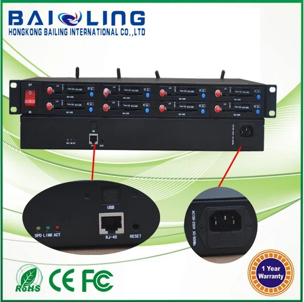 Gsm Modem With 8 Sim Card Slot Rj45 Interface Support