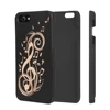 Non-slip Dark Cherry Print Phone Case For iPhone 8 Laser Real Wood Mobile Phone Shell