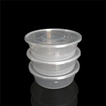 2500ml/yq465 Clear Plastic Large Round Storage Box Takeaway Big Round