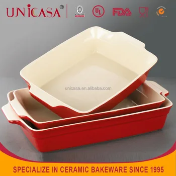 Unicasa Rectangular Shape Microwave Ceramic Bread Baking Pan With Unicasa Rectangular Shape Microwave Ceramic Bread Baking Pan With Handle