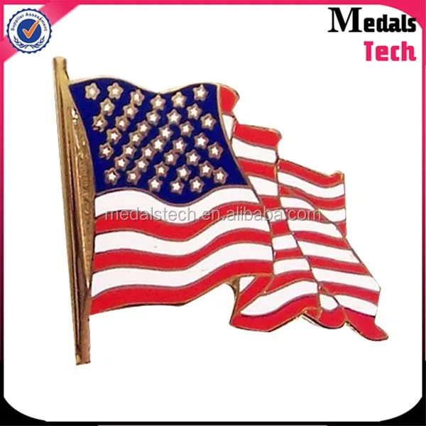 OME Metal USA national flag lapel pin with no minuim