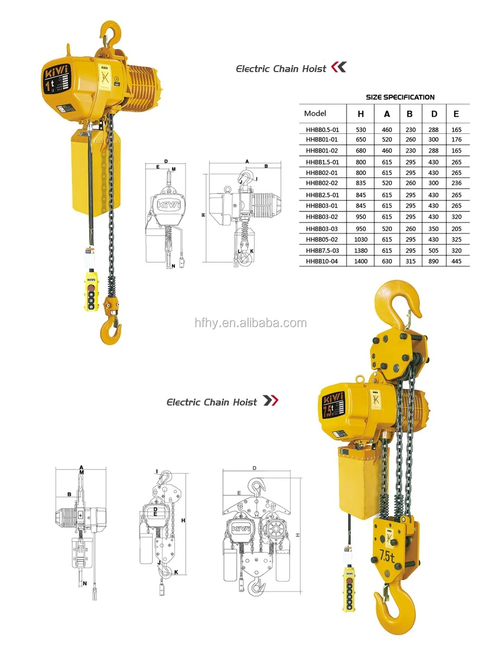 Kito Type Cantilever Mini Electric Chain Hoist 250kg With Electric