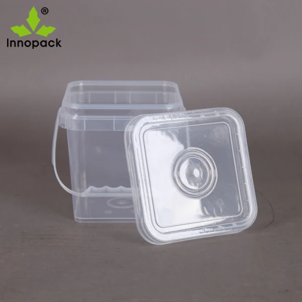 5 L Clear Square Plastic Buckets With Lids With Handles Buy Square