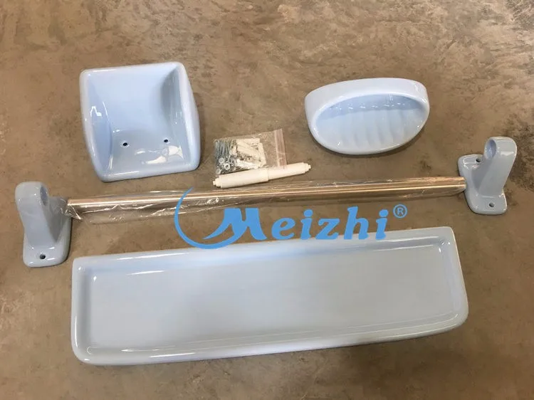 Ceramic bathroom accessory towel bar,shelf,roll paper holder,soap dish