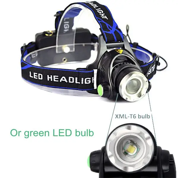 10w Rechargeable Zoom Led Green Light Headlamp For Night Hunting Buy
