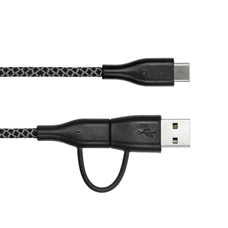 Usb Mobile Cable L-CUBIC 2019 Newest design 1M Nylon 2 in 1 USB 2.0 to Type C Data Sync ...