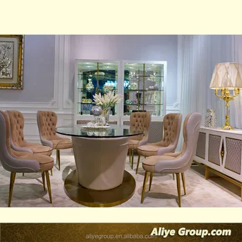 Luxury Furniture Italian Style Round Solid Wood Dining Table Set Of Luxury Furniture Italian Style Round Solid Wood Dining Table Set Of Italy Top Brand