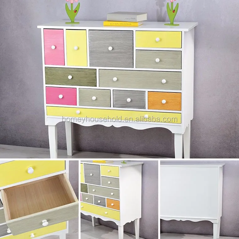12 Drawers Modern Design Colorful Chest Of Drawer Side Cabinet For