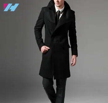 Wholesale Winter Men's Overcoat European Style Big Size Fashion Black ...