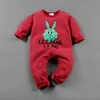 China Supplier Baby Clothes Wholesale Winter Organic Cotton Rabbit Pattern Rompers For 2 Year Old Baby
