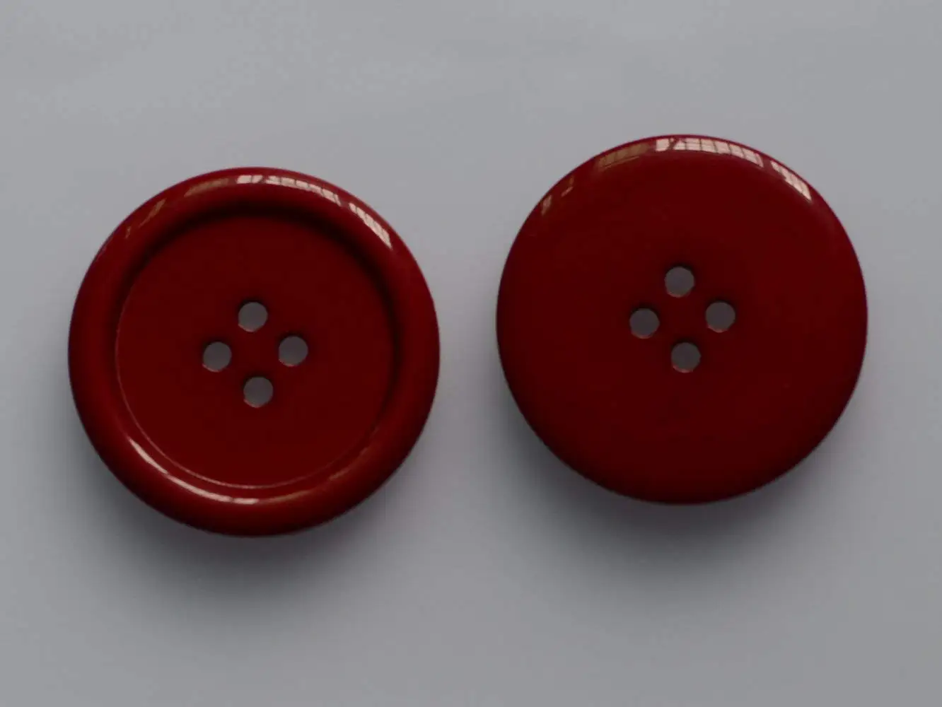 big red sewing buttons