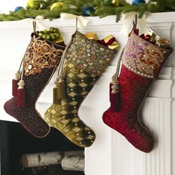 fancy holiday stockings Personalized elegant burlap christmas stockings
print moroccan modern