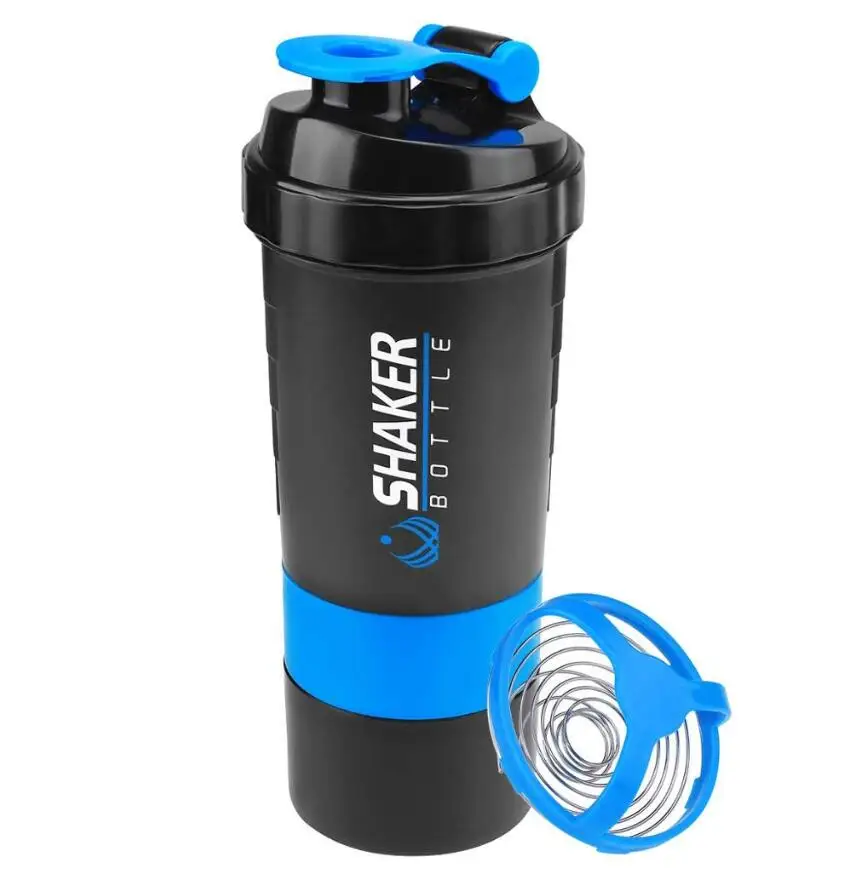17oz 500/600ml Bpa Free Shaker Bottle Sports Fitness Gym 3 Layers