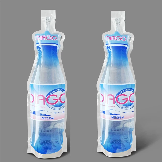 Plastic Packaging Bottle Shape Disposable Pet Pe Printed Water Pouch ...