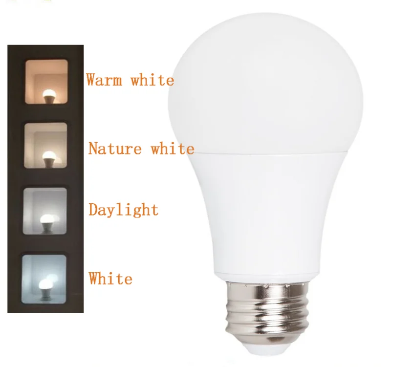 A19 Slim Style LED Light Bulb 9W 120v 60hz ac  810Lumens 5000K bright white vs daylight light bulb