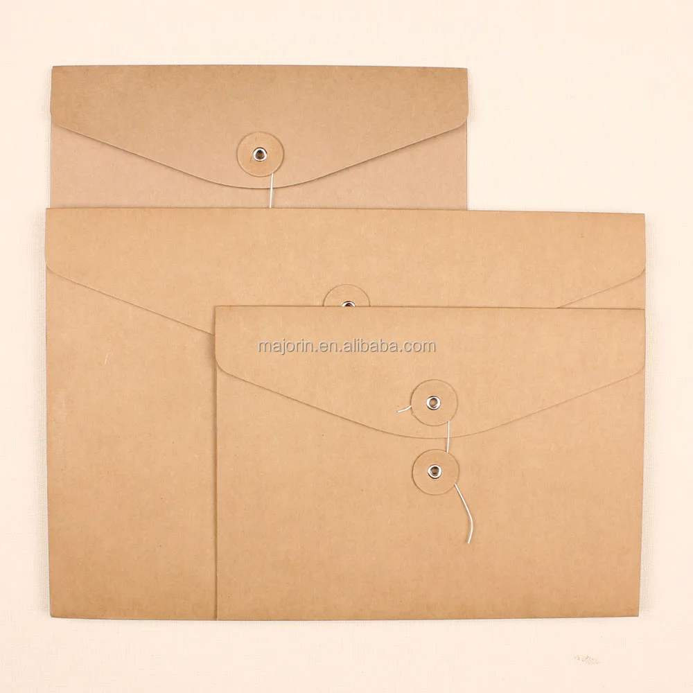 Kraft Paper Clasp Closed Envelopes With Custom Design Available Buy
