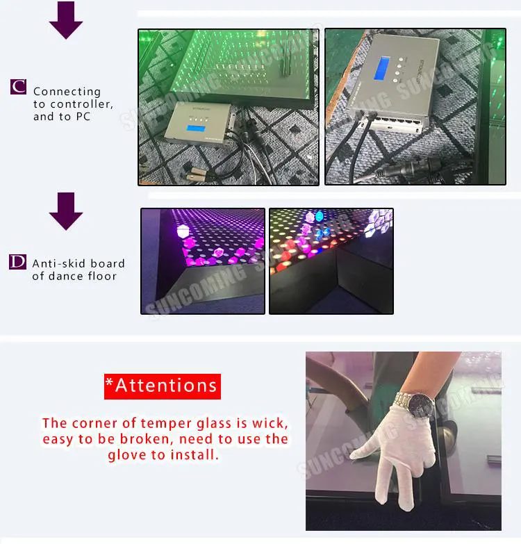 New products 3D optical led digital interactive dance floor tiles