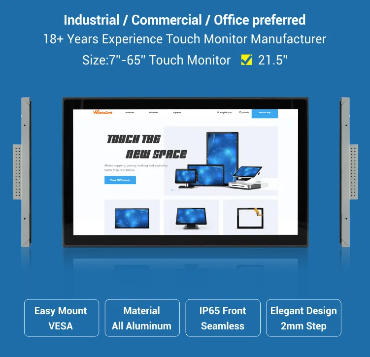 1000cd/m high brightness LCD touch monitor 21.5 inch 16:9 Open Metal Frame