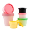 Eco friendly black white green orange pink 4oz cosmetic jars stackable 200g luxury plastic cream jar
