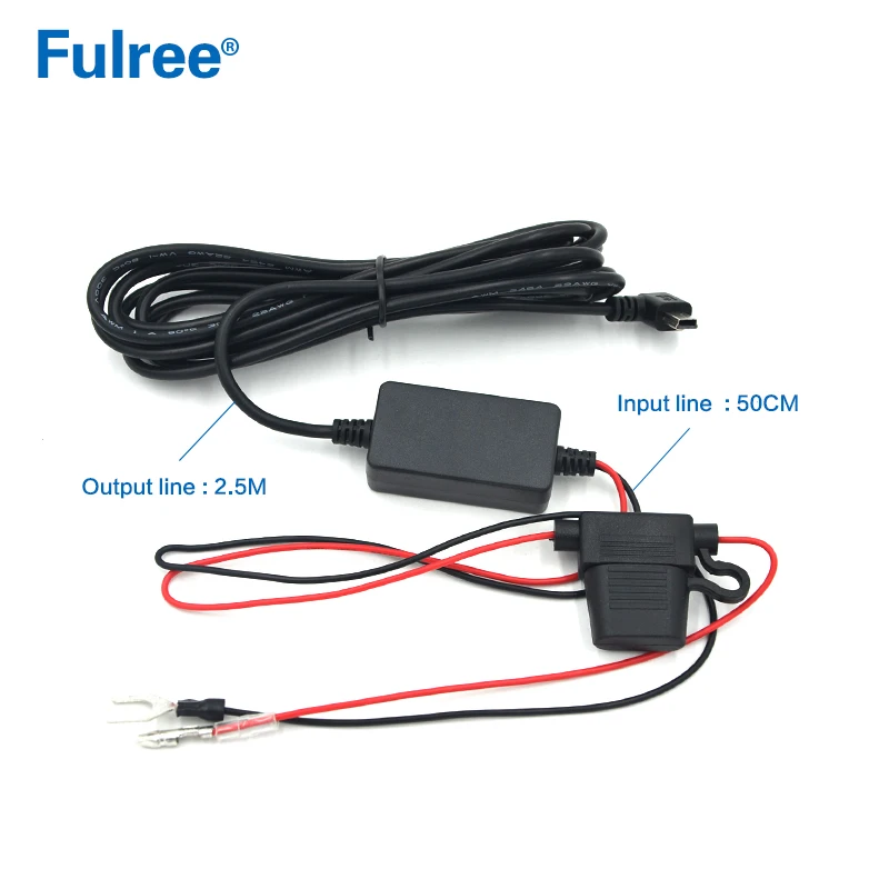 3M 10FT Mini Micro USB 12V 24V to 5V Dash Cam Hardwire Kit Low Voltage Protection GPS Radar Detector Charging DC DC Converter