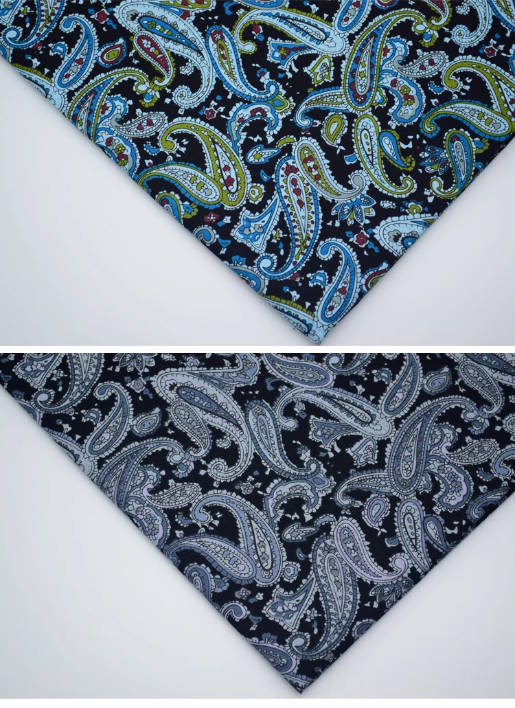 Popular 100% Cotton Plain Floral Shirting Fabric Cashew Printed Cloth