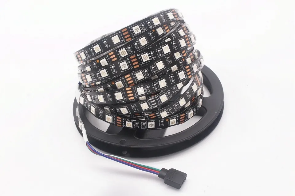 waterproof ip 67 apa102 5050smd black pcb 5v individual adressable RGB LED strips