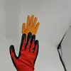 knit grey polyester coated inflating latex wear resistant garden rubber gloves