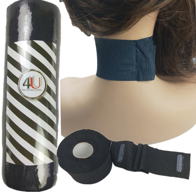 New Design Bamboo Charcoal Black Neck Paper Roll For Hairdressing Salon