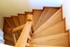 Lateral Oak Stringer Staircase With Turned Newel Posts
